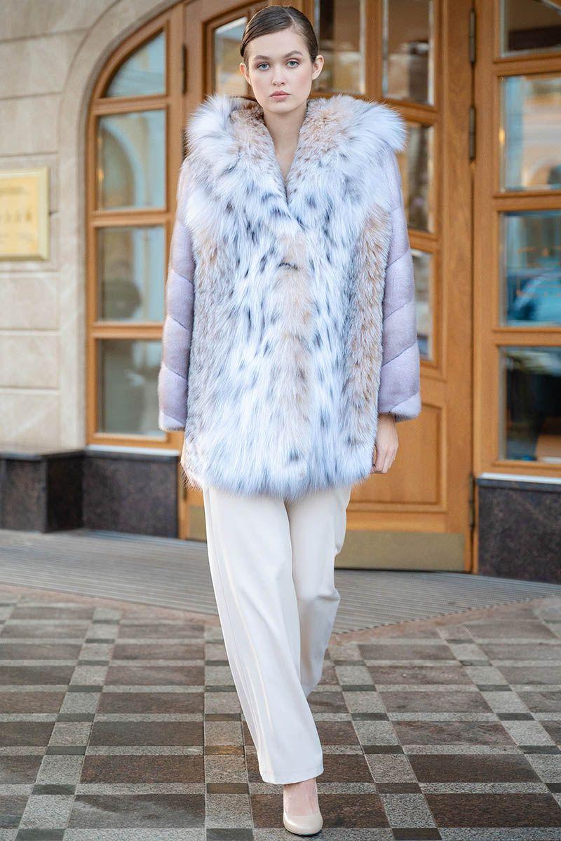 Куртка из меха норки и рыси фото