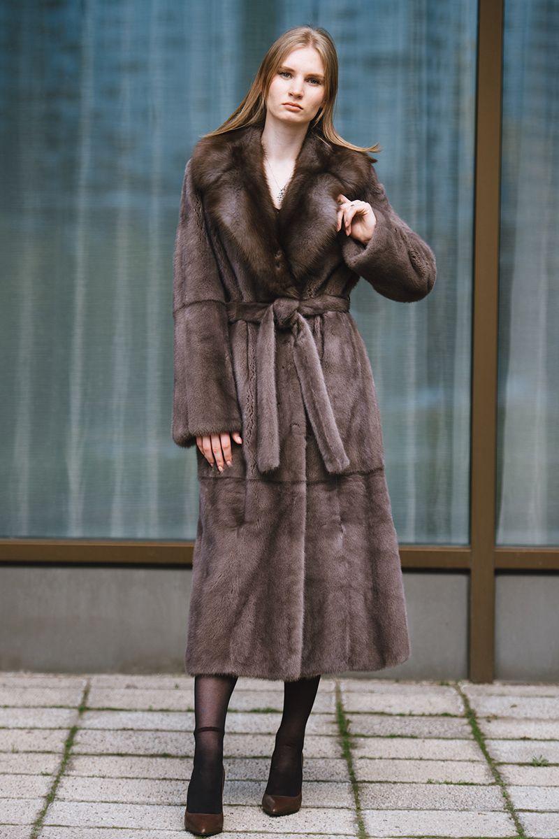 Норковая шуба с куницей фото