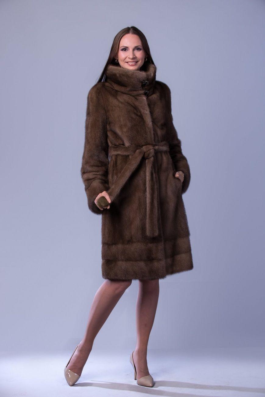 Пальто женское из меха норки фото