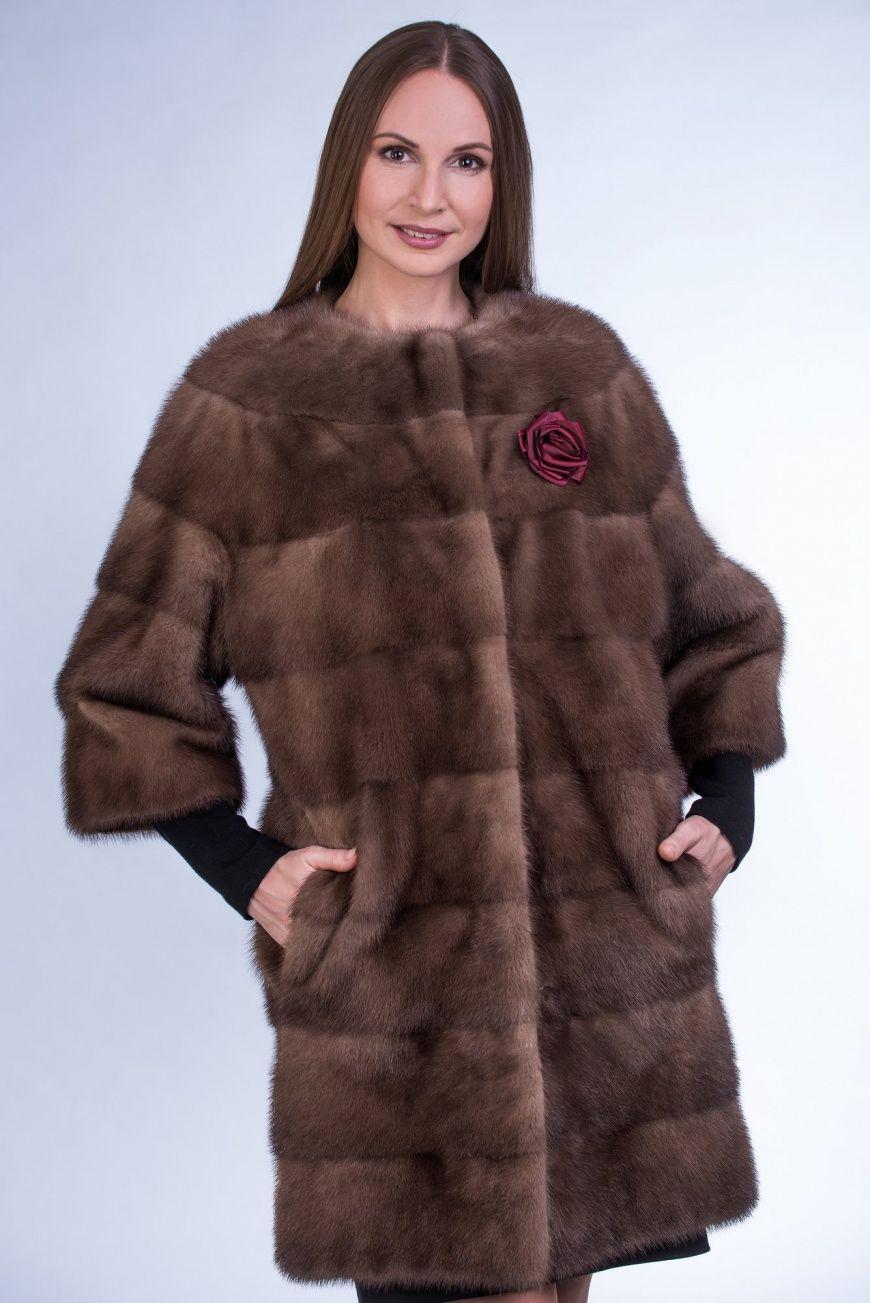 Пальто женское из меха норки фото