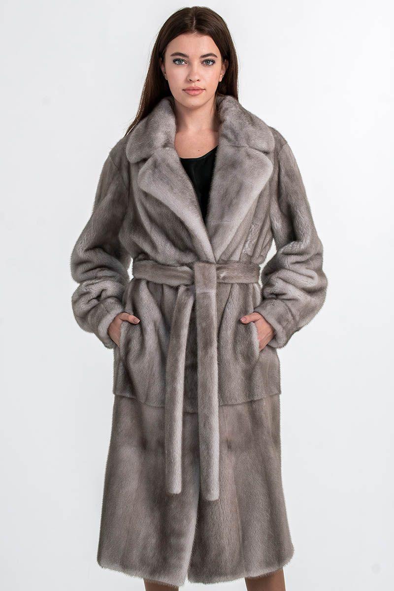 Норковая шуба с английским воротником фото