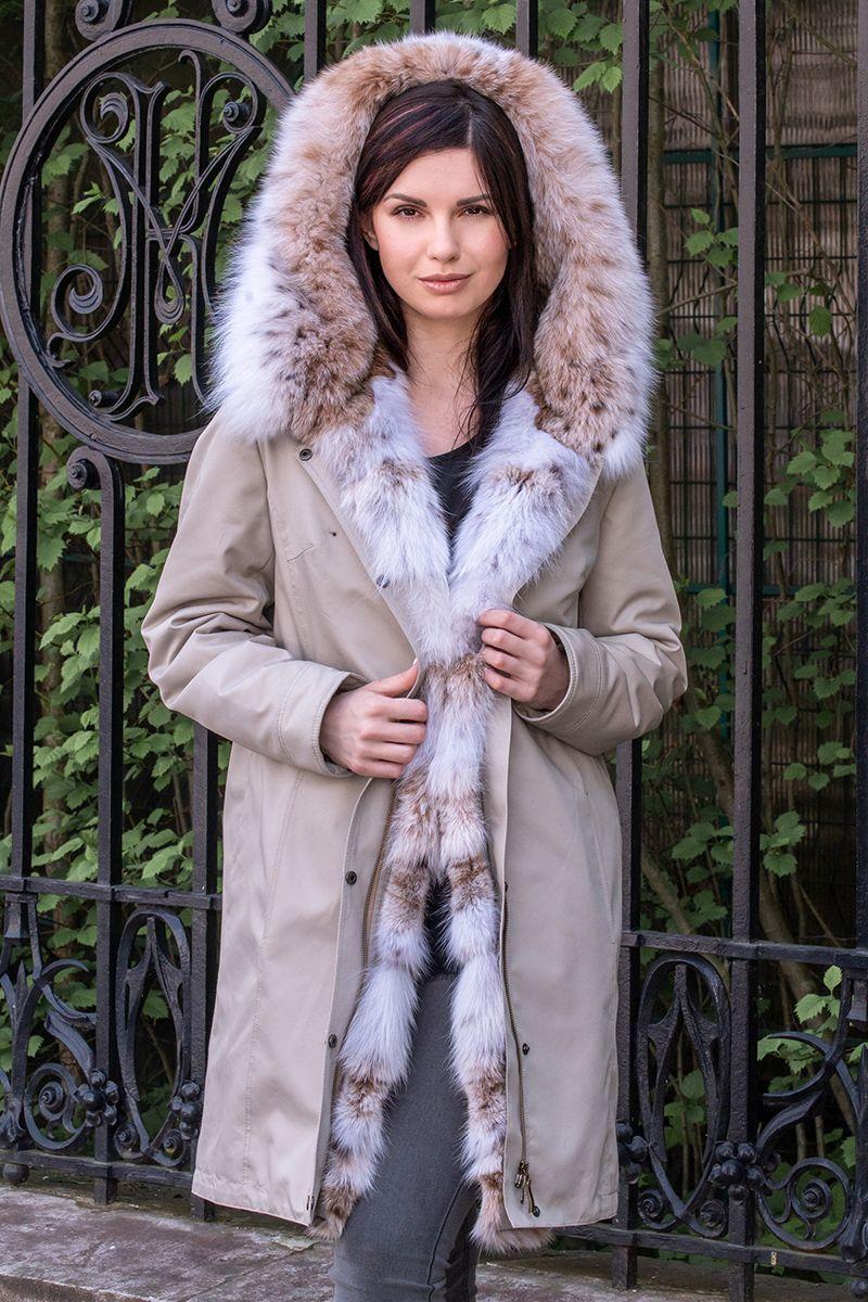 Парка с мехом рыси фото