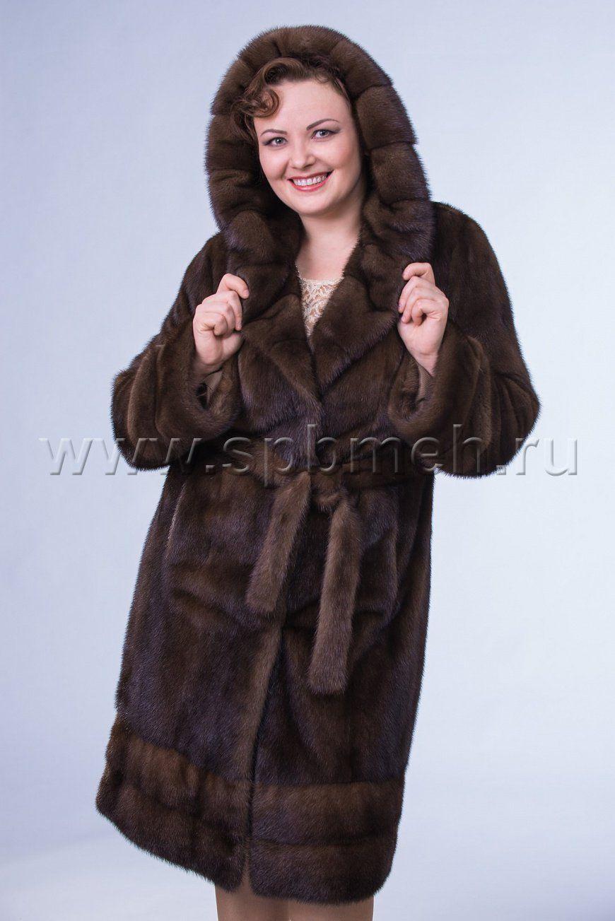 Пальто женское из меха норки фото