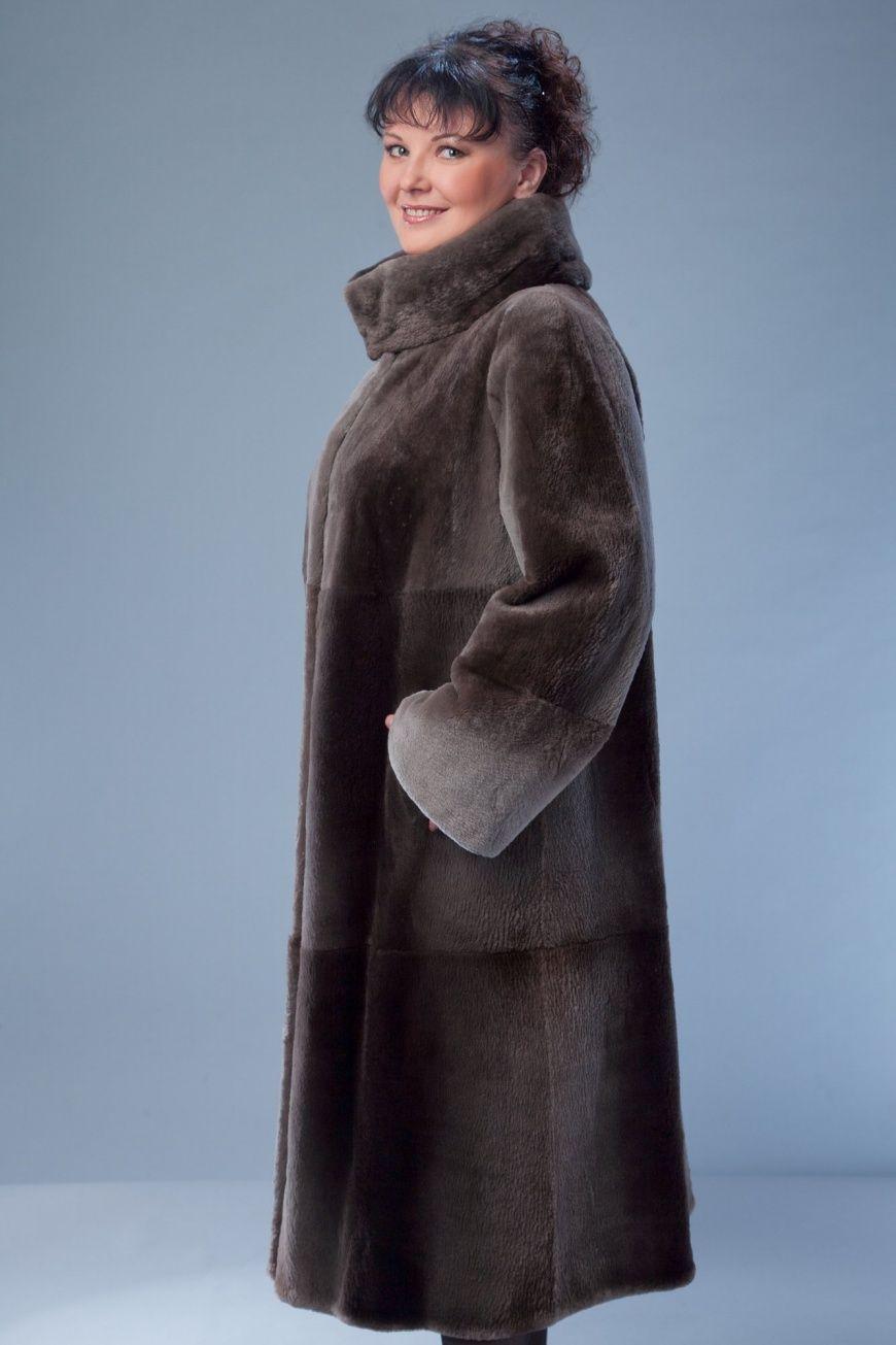Шуба из бобра с  воротником апаш фото