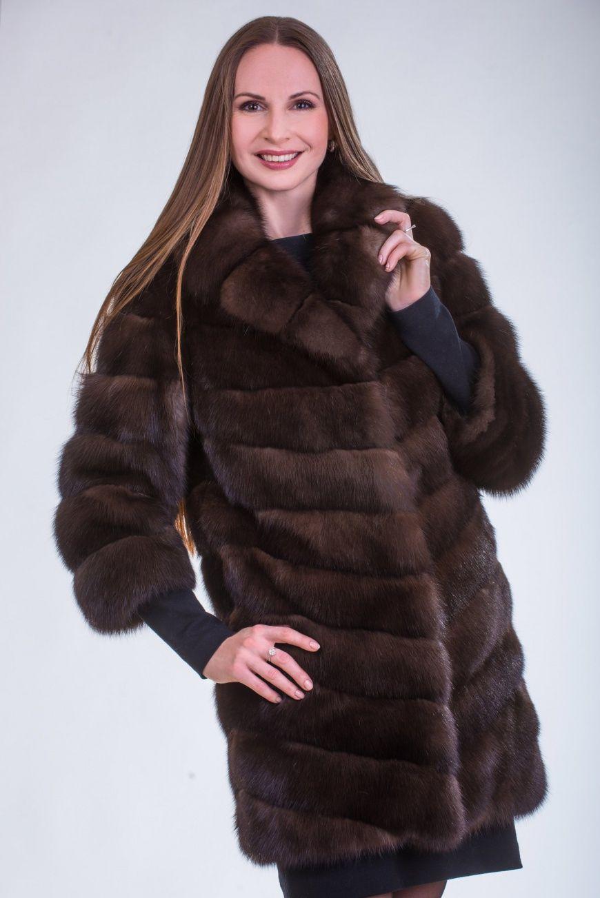 Шуба из баргузинского соболя, английский воротник фото
