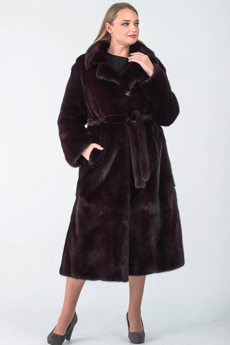 Норковая шуба с английским воротником фото