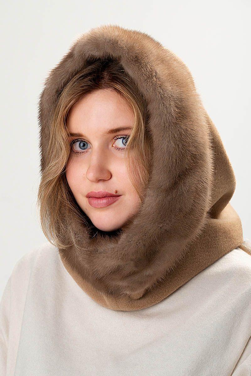 Норковый капор с кашемиром фото