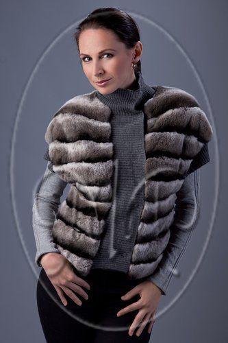 Жилет из шиншиллового кролика фото