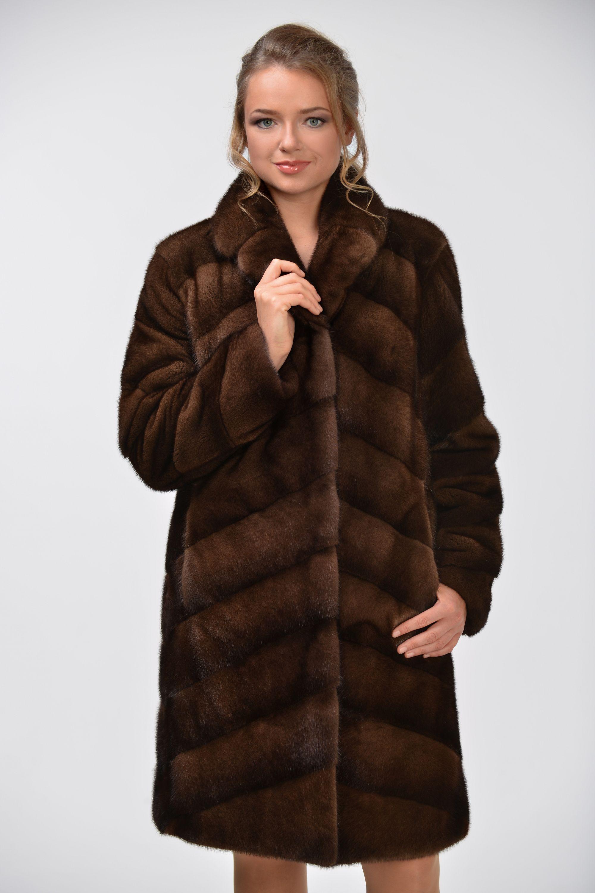 Шуба из меха норки фото