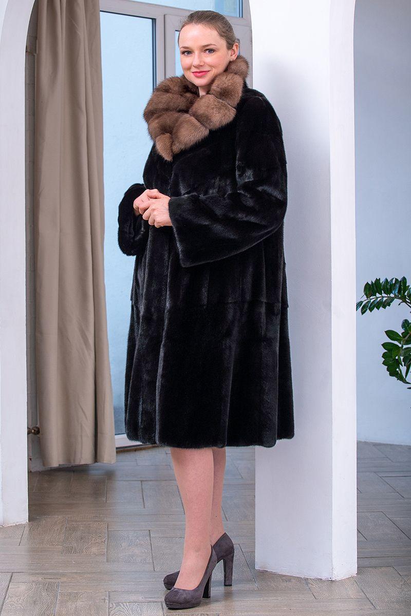 Норковая шуба с соболем фото